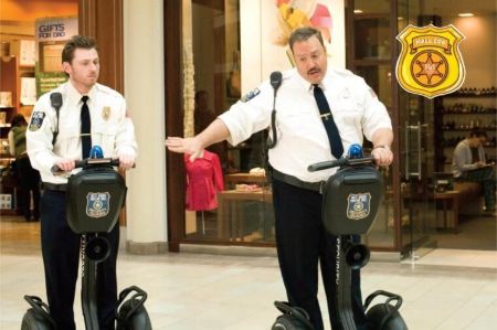 Kevin James playing the role of a mall cop in 'Paul Blart: Mall Cop.'